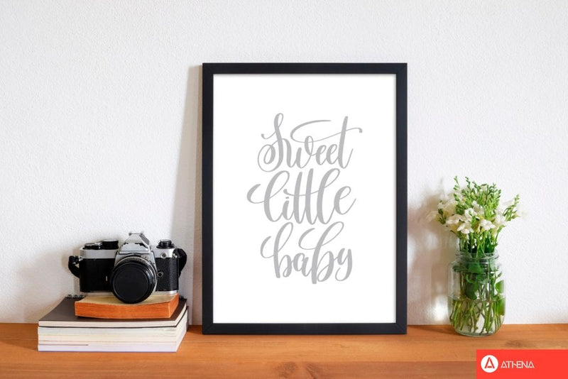 Sweet little baby grey modern fine art print, framed childrens nursey wall art poster