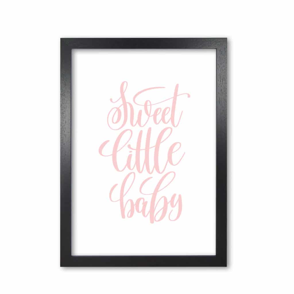 Sweet little baby pink modern fine art print, framed childrens nursey wall art poster