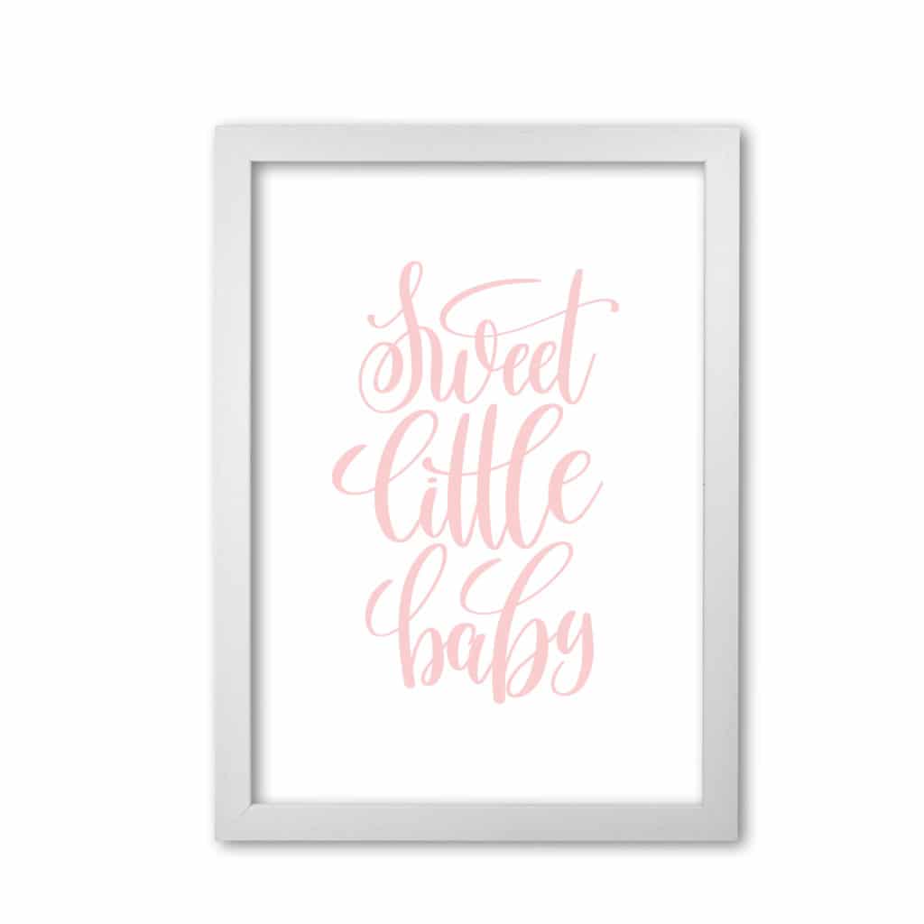 Sweet little baby pink modern fine art print, framed childrens nursey wall art poster