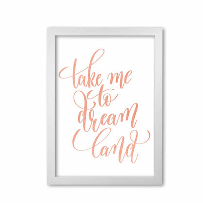 Take me to dreamland peach watercolour modern fine art print