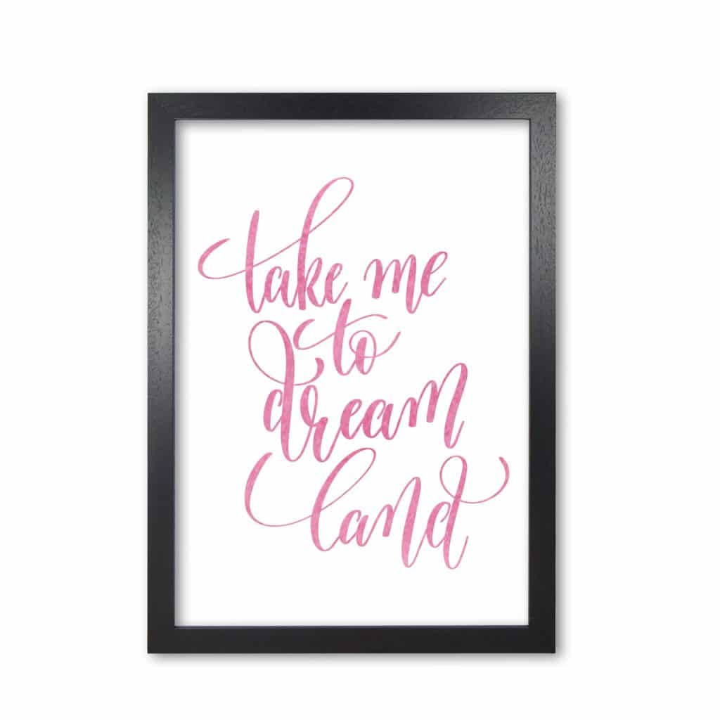 Take me to dreamland pink watercolour modern fine art print