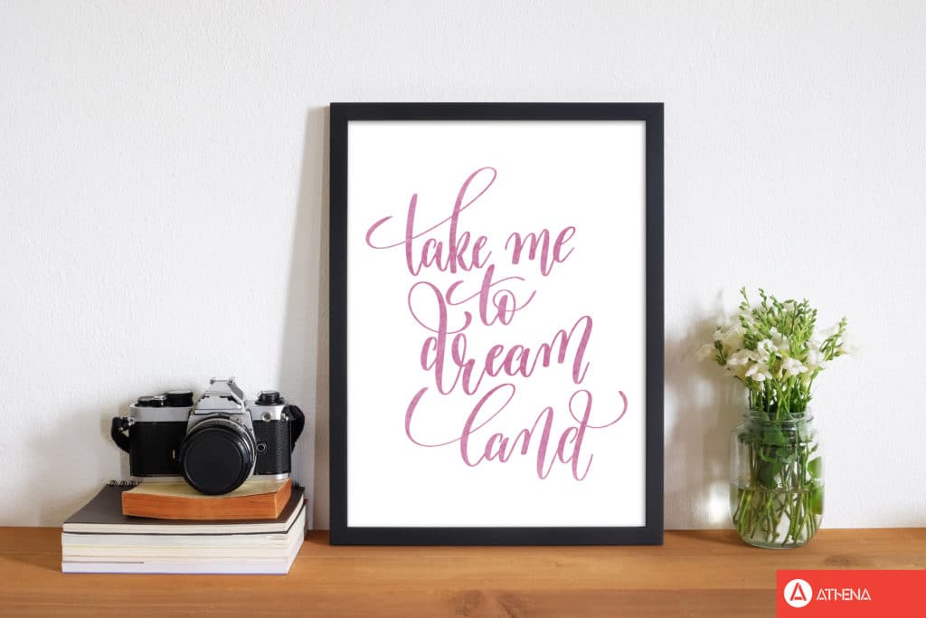 Take me to dreamland pink watercolour modern fine art print