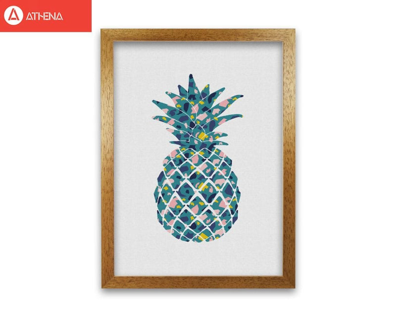 Teal pineapple fine art print by orara studio, framed kitchen wall art