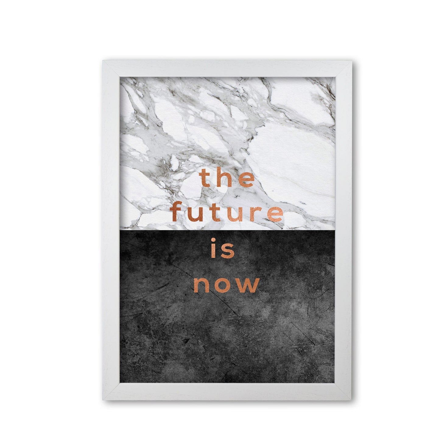 The future is now copper quote fine art print by orara studio