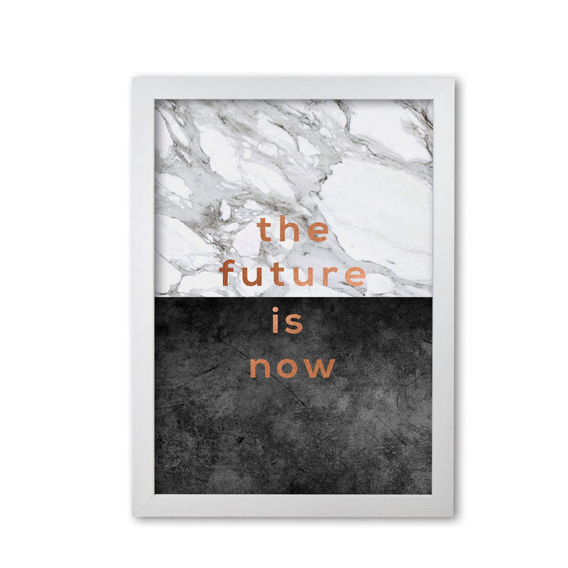 The future is now copper quote fine art print by orara studio
