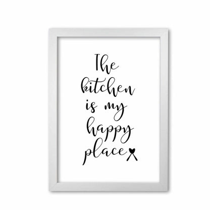 The kitchen is my happy place modern fine art print, framed kitchen wall art