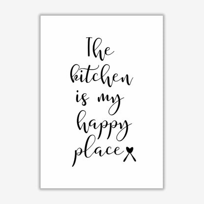 The kitchen is my happy place modern fine art print, framed kitchen wall art