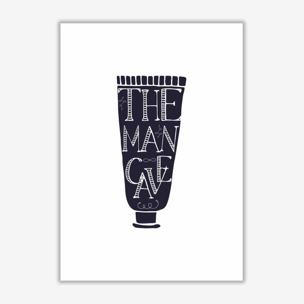 The man cave 1 modern fine art print, framed bathroom wall art