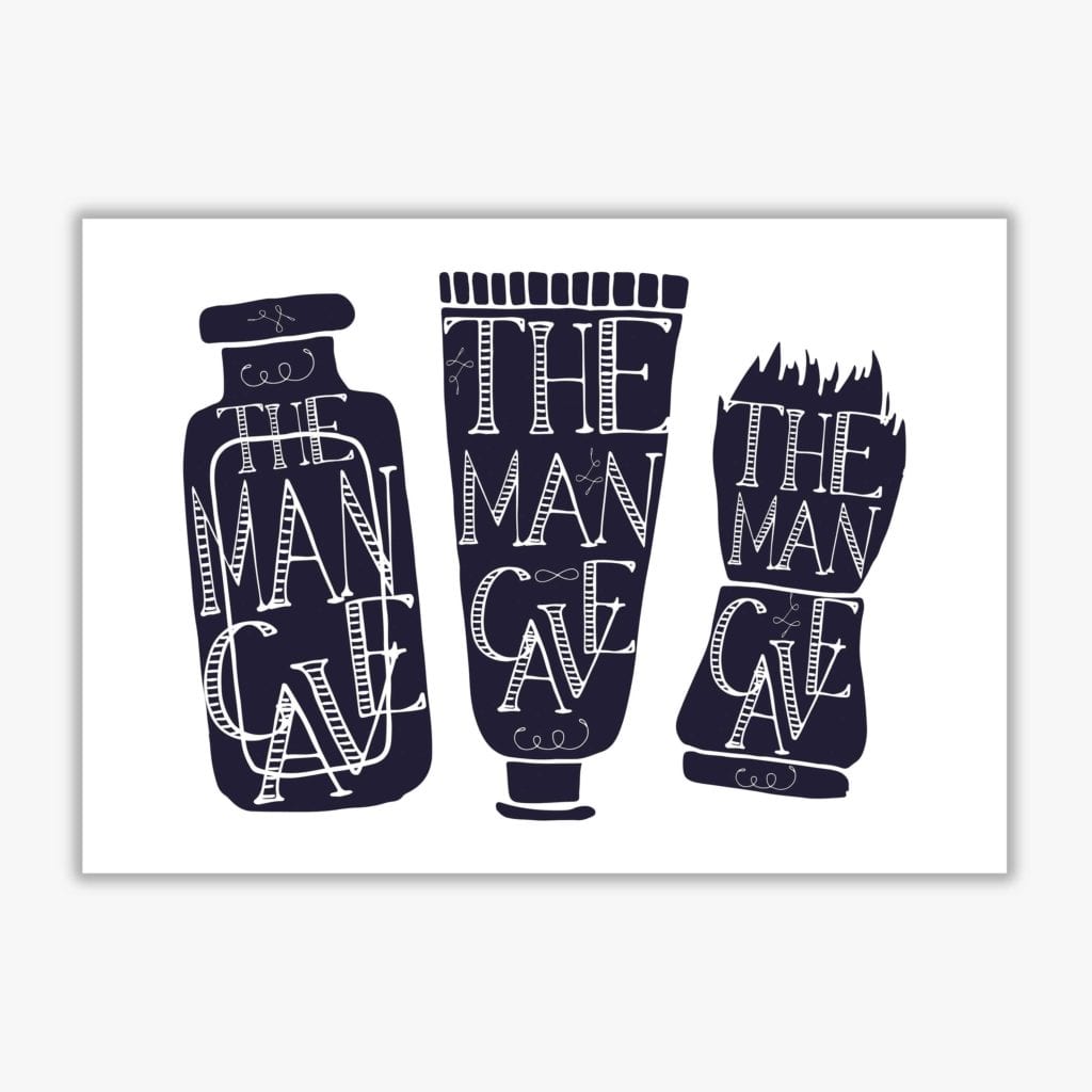 The man cave 4 modern fine art print, framed bathroom wall art