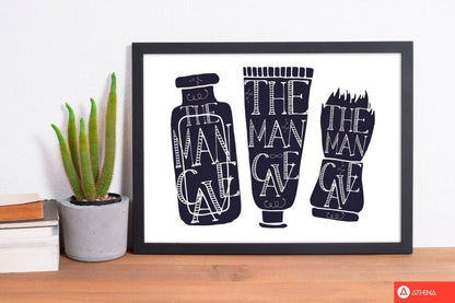 The man cave 4 modern fine art print, framed bathroom wall art