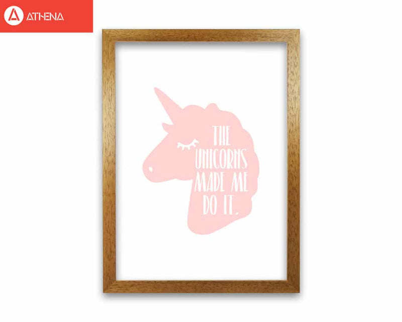 The unicorns made me do it modern fine art print, framed childrens nursey wall art poster