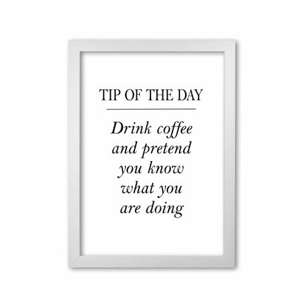 Tip of the day, coffee modern fine art print, framed kitchen wall art