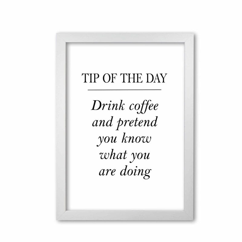 Tip of the day, coffee modern fine art print, framed kitchen wall art