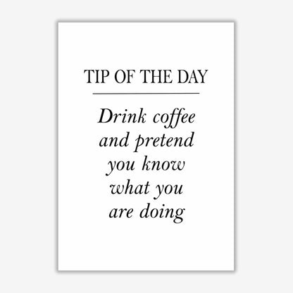 Tip of the day, coffee modern fine art print, framed kitchen wall art