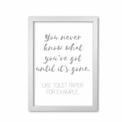 Toilet roll grey, bathroom modern fine art print, framed bathroom wall art