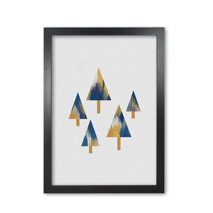 Trees blue &#038; yellow fine art print by orara studio