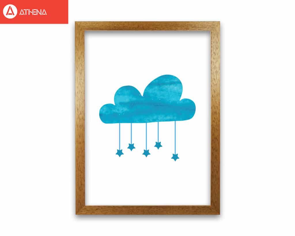 Turquoise cloud watercolour modern fine art print