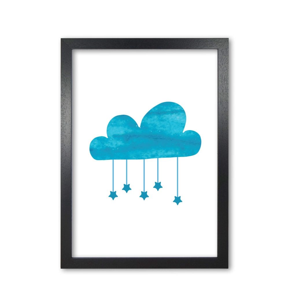 Turquoise cloud watercolour modern fine art print