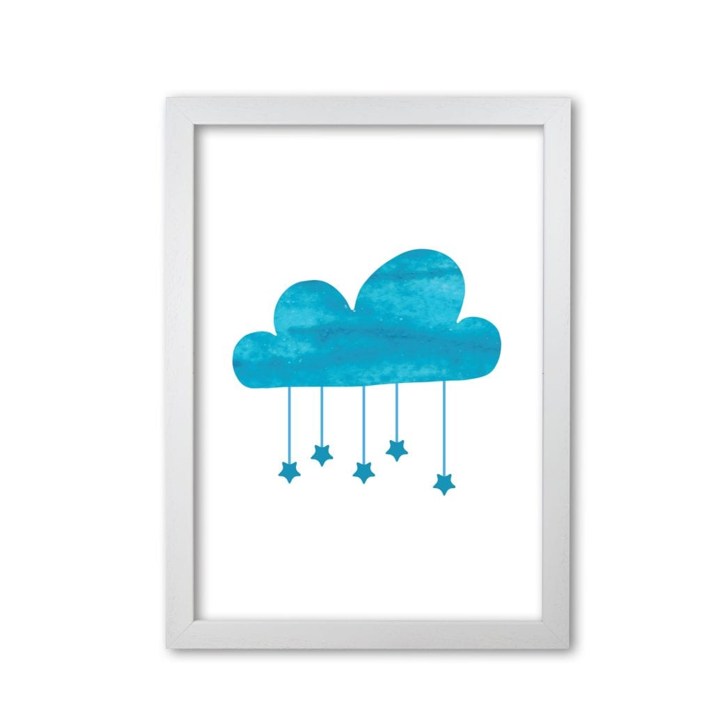 Turquoise cloud watercolour modern fine art print