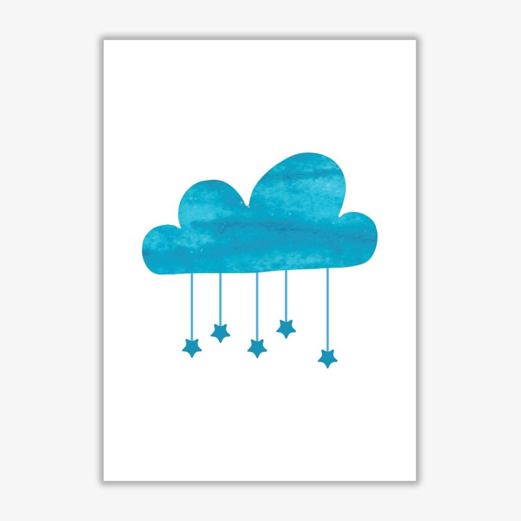 Turquoise cloud watercolour modern fine art print