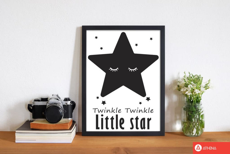 Twinkle twinkle little star modern fine art print, framed childrens nursey wall art poster