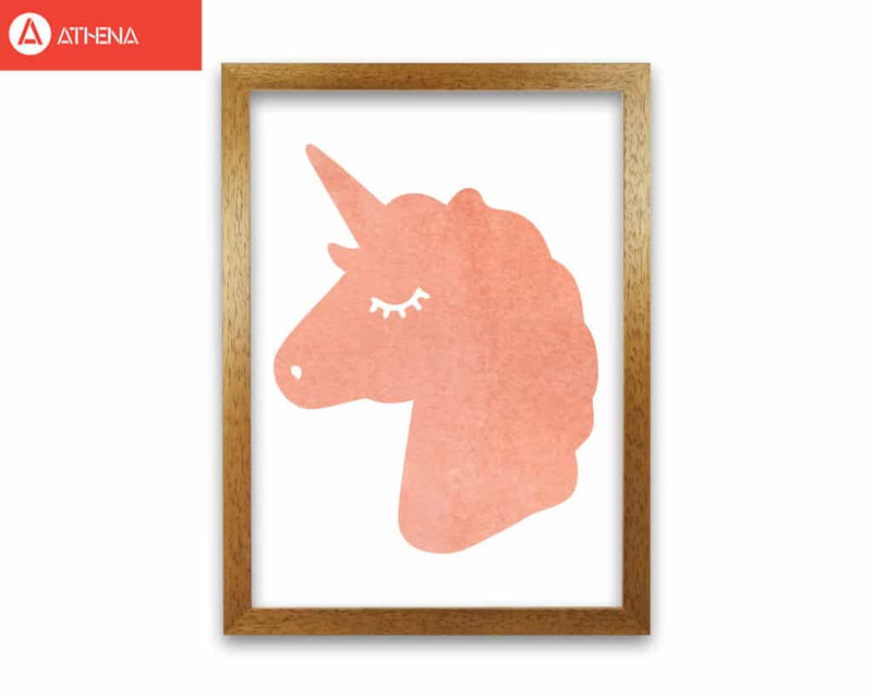 Unicorn peach silhouette watercolour modern fine art print