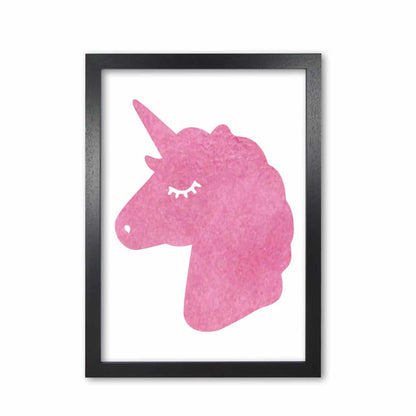 Unicorn pink silhouette watercolour modern fine art print