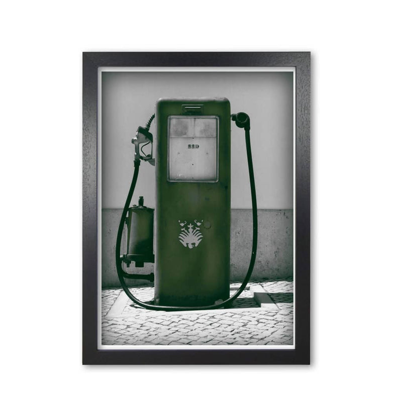 Vintage green gas pump modern fine art print