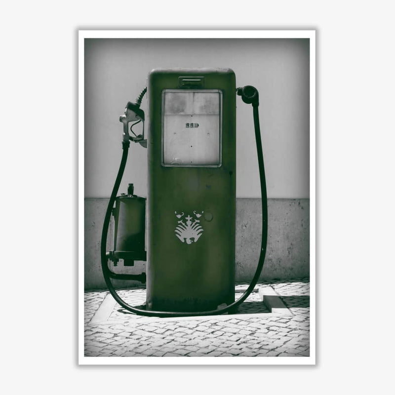 Vintage green gas pump modern fine art print