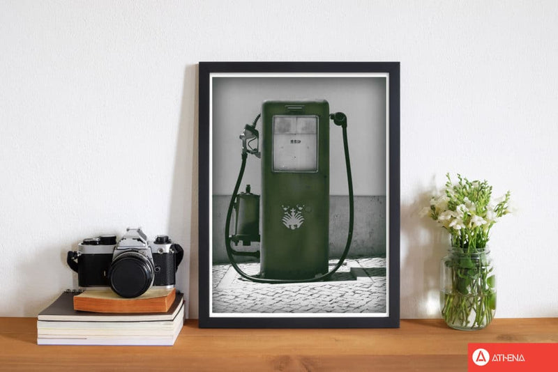 Vintage green gas pump modern fine art print