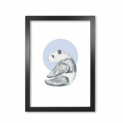 Watercolour panda with blue circle modern fine art print