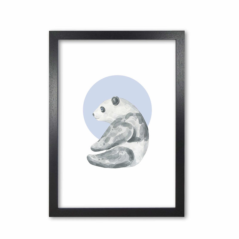 Watercolour panda with blue circle modern fine art print