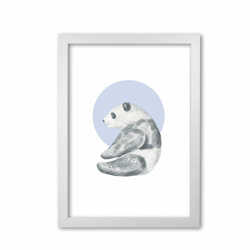 Watercolour panda with blue circle modern fine art print