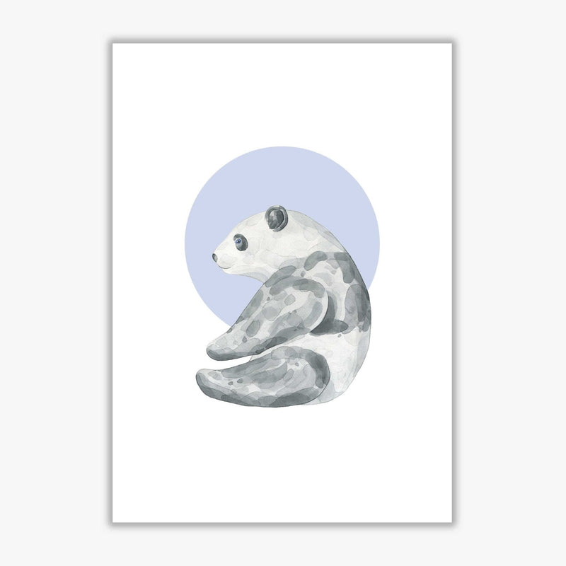 Watercolour panda with blue circle modern fine art print