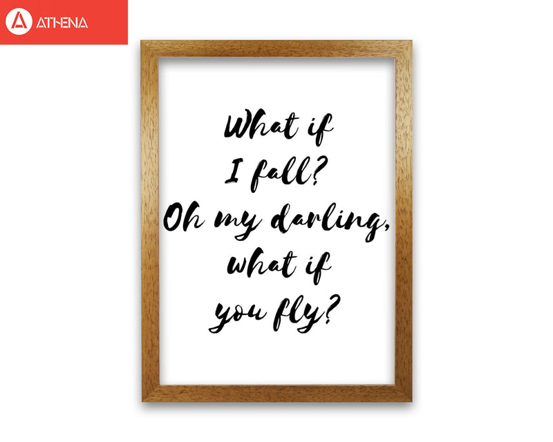 What if i fall? black modern fine art print