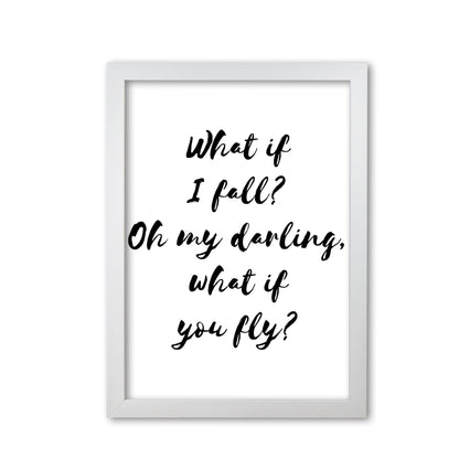 What if i fall? black modern fine art print