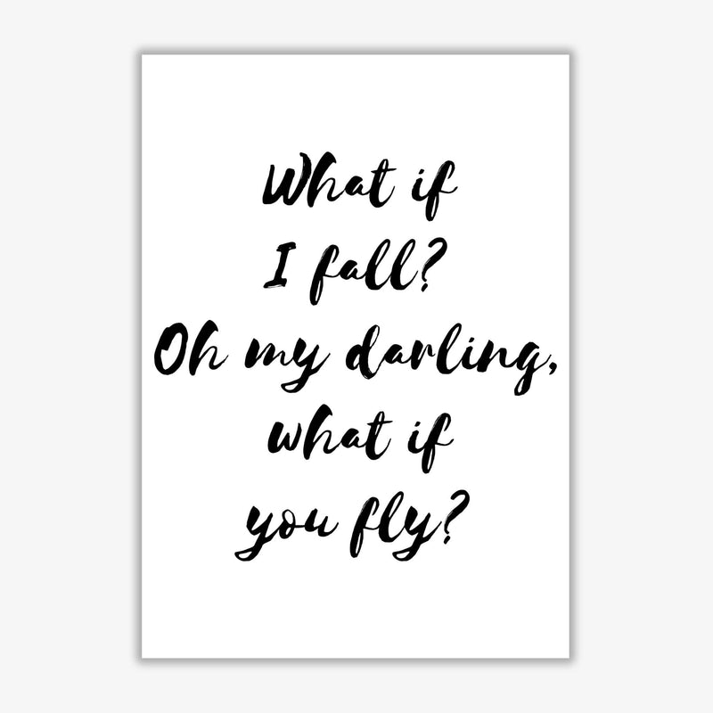 What if i fall? black modern fine art print