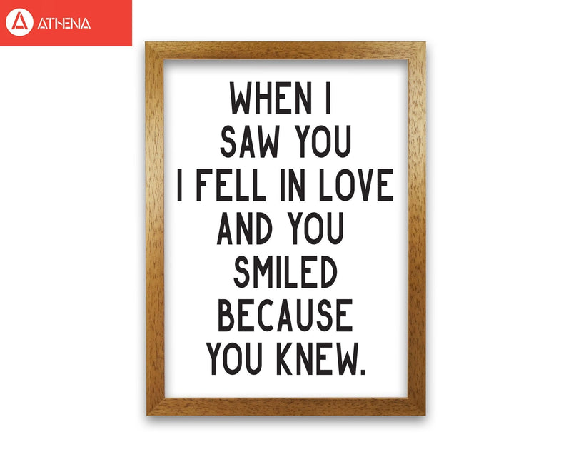When i saw you i fell in love modern fine art print