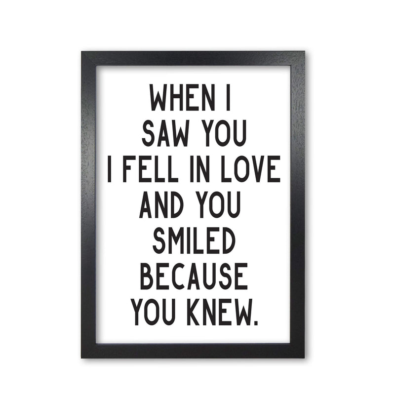 When i saw you i fell in love modern fine art print