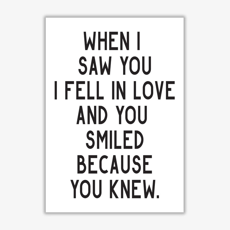 When i saw you i fell in love modern fine art print