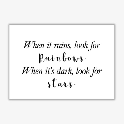 When it rains look for rainbows modern fine art print