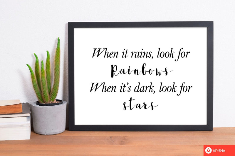 When it rains look for rainbows modern fine art print