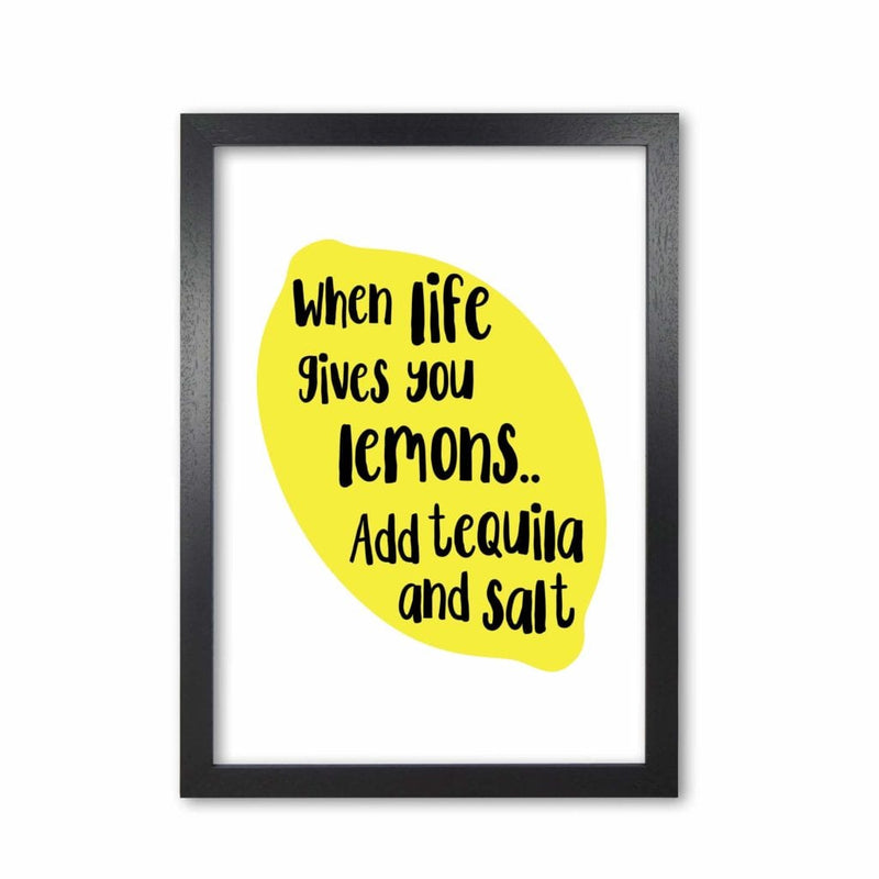 When life gives you lemons, tequila modern fine art print, framed kitchen wall art