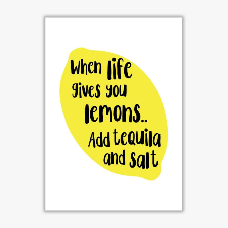 When life gives you lemons, tequila modern fine art print, framed kitchen wall art