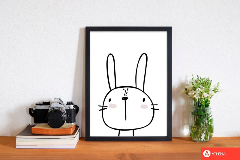 White bunny modern fine art print