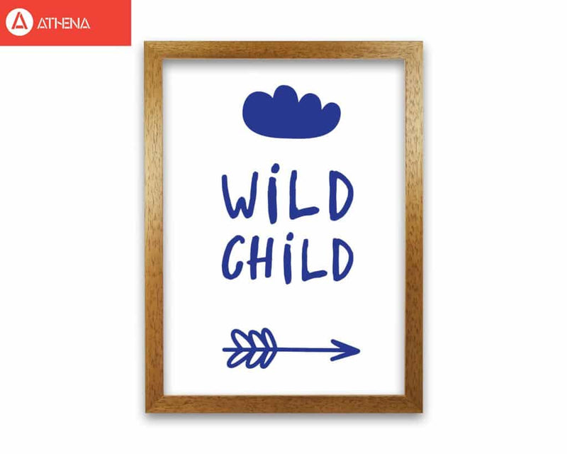 Wild child navy modern fine art print, framed childrens nursey wall art poster