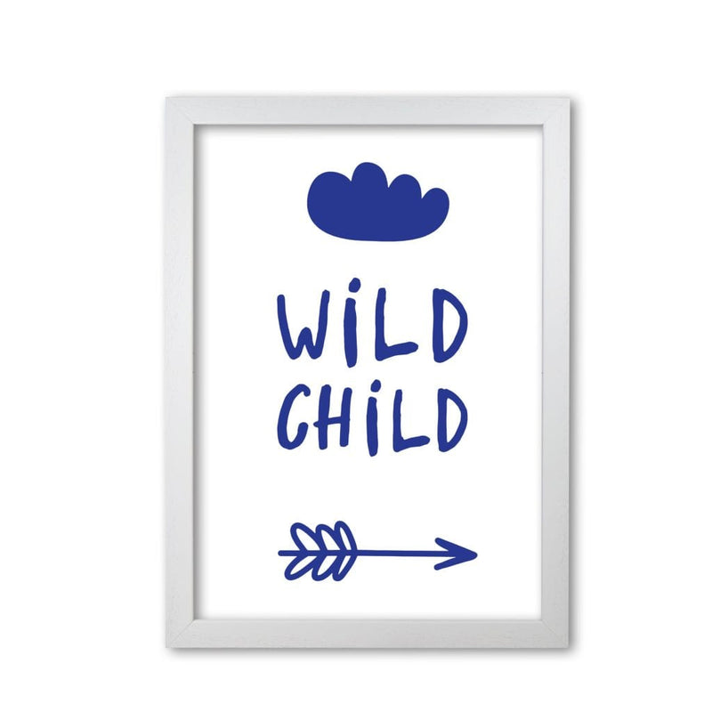 Wild child navy modern fine art print, framed childrens nursey wall art poster