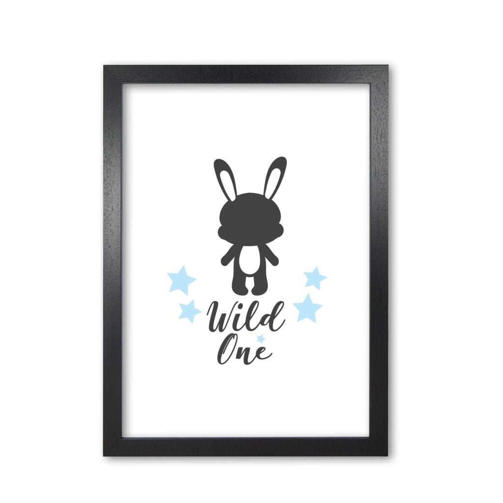 Wild one modern fine art print, framed childrens nursey wall art poster