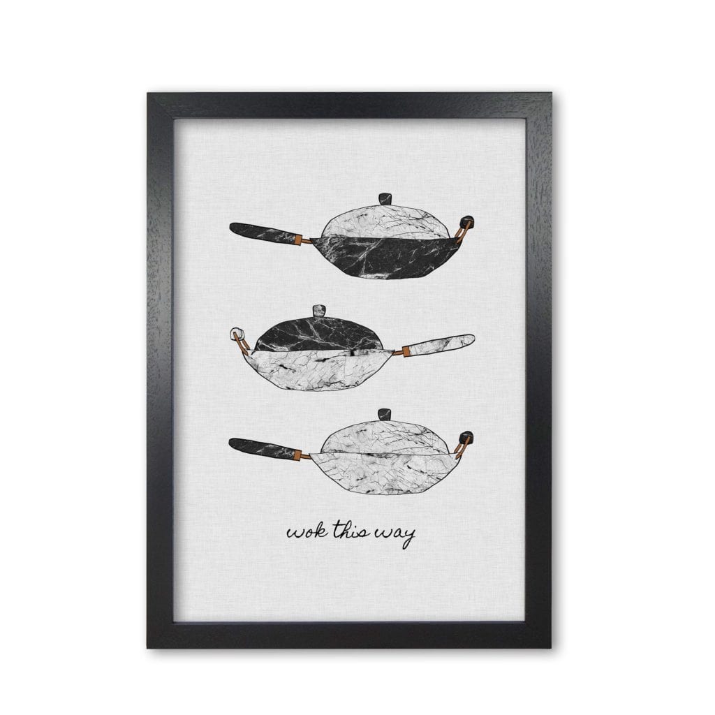 Wok this way fine art print by orara studio, framed kitchen wall art