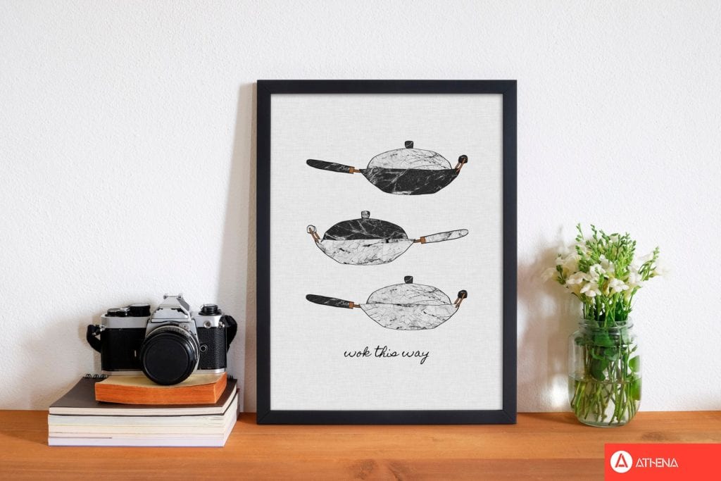 Wok this way fine art print by orara studio, framed kitchen wall art